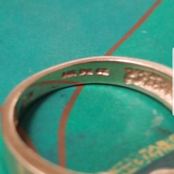 vintage 14k Diamonique Cz barbell shank unique gold ring - Picture 9 of 16